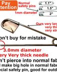 5 PCS of 5 Inch Heavy Duty Jumbo Stainless Steel Safety Pins Silver Color Safety Pins for Laundry, Blanket, Key Rings, Outdoor