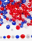 1350 Pieces Red White Blue Patriotic Crystal Beads American Patriotic Day Beads Bulk 4/6/8 Mm for 4Th of July Crafts Jewelry Making DIY Jewelry Necklace Bracelet Earring Kit