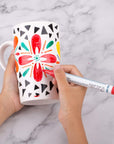 Acrylic Paint Pens for Porcelain, Professional Ceramic Painting, 12 Colors Water-Based, Medium Point, Water and Fade Resistant, DIY on Mugs and Other Ceramics for Permanent Collection
