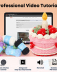 Crochet Kit for Beginners Adults - Strawberry Cake Storage Box Starters Crochet Kit, Including Step-By-Step Video Tutorials, Instruction, Hook, Surprise Gift for Adults, Relaxing Crafts
