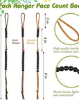 3 Pieces Pace Beads Cord Beads Pace Counter for Camping Hiking Outdoor Accessories, 9 Inches in Length(Simple Style)