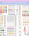14700Pcs, Clay Beads for Bracelet Making Kit, 84 Colors Flat round Polymer Clay Heishi Spacer Beads for DIY Crafts Necklace Jewelry Making Gifts