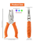 Single Hole Punch, HIA 1/4”Hole Puncher, Metal One Hole Puncher for Crafts with Ergonomic Silicone Handle, Paper Punch for Kids and Adults (Stylish Orange Color)