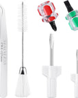 6 Pieces Sewing Machine Cleaning Kit Includes Tweezers Double Headed Lint Brush 4 Pieces Short Screwdriver, Flathead Cross Head Screwdrivers Mini Portable Screwdriver for Repair Machine Sewing Tools
