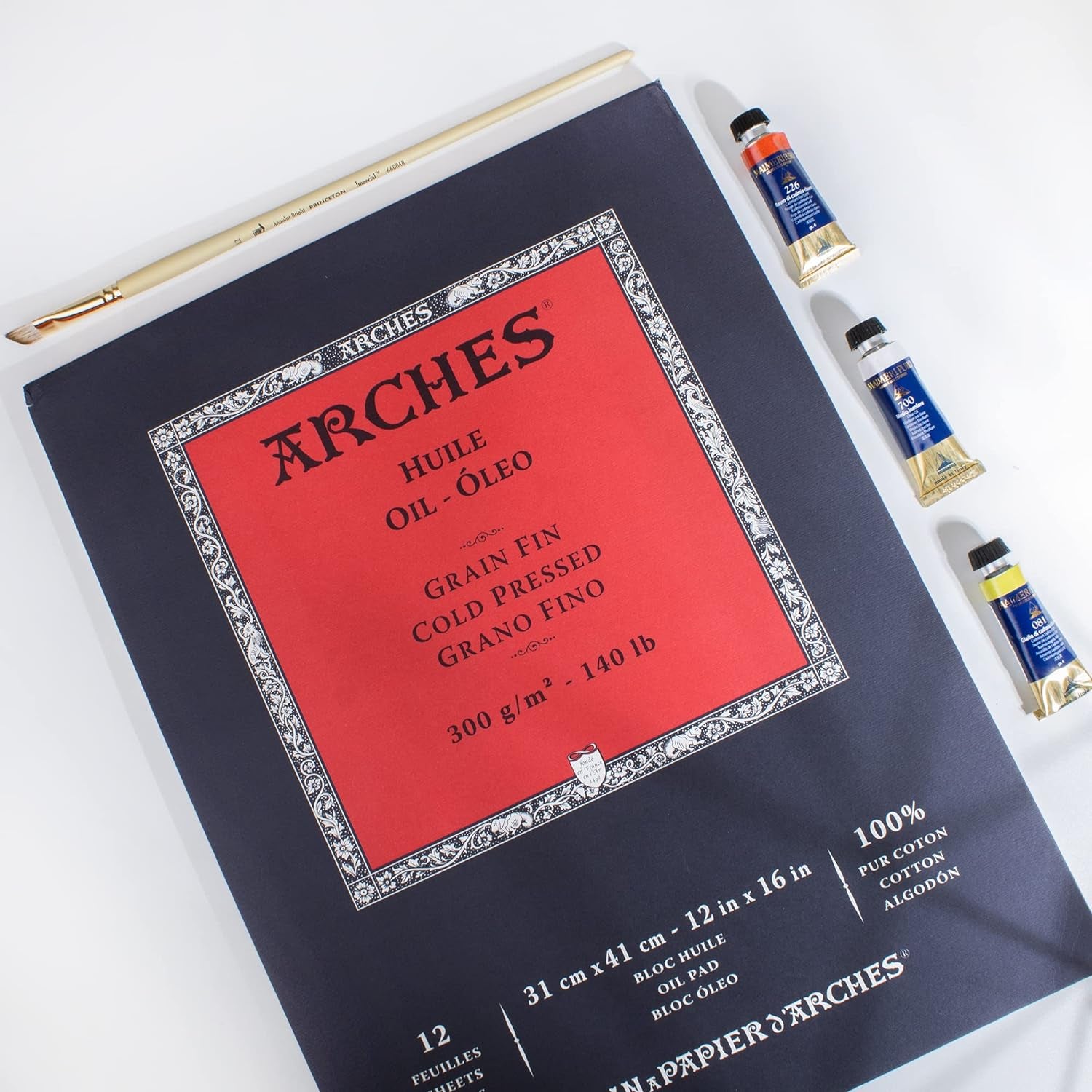 Oil Pad, 12X16 Inches, 12 Sheets - Professional Art Paper for Oil Paint, Acrylic, Oil Pastel