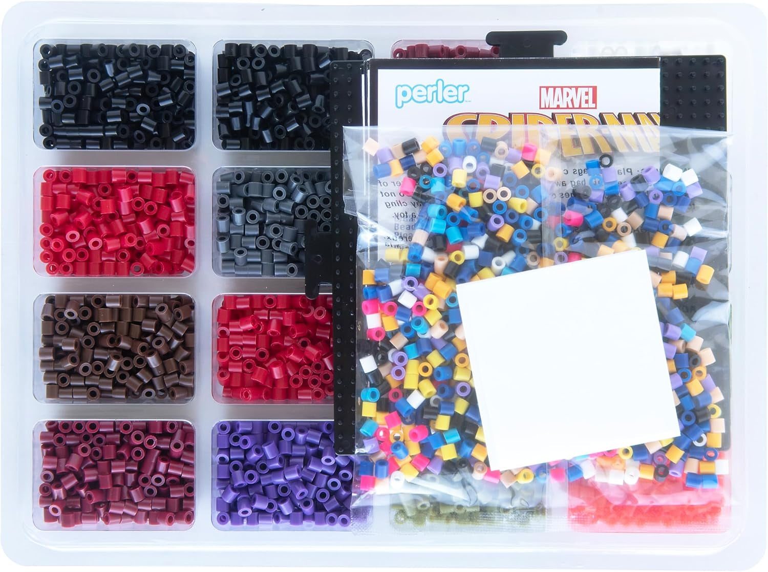 Marvel'S Spider-Man Deluxe Box Fused Bead Kit, 12 Unique Patterns with Pegboard, Multicolor 4453 Pieces