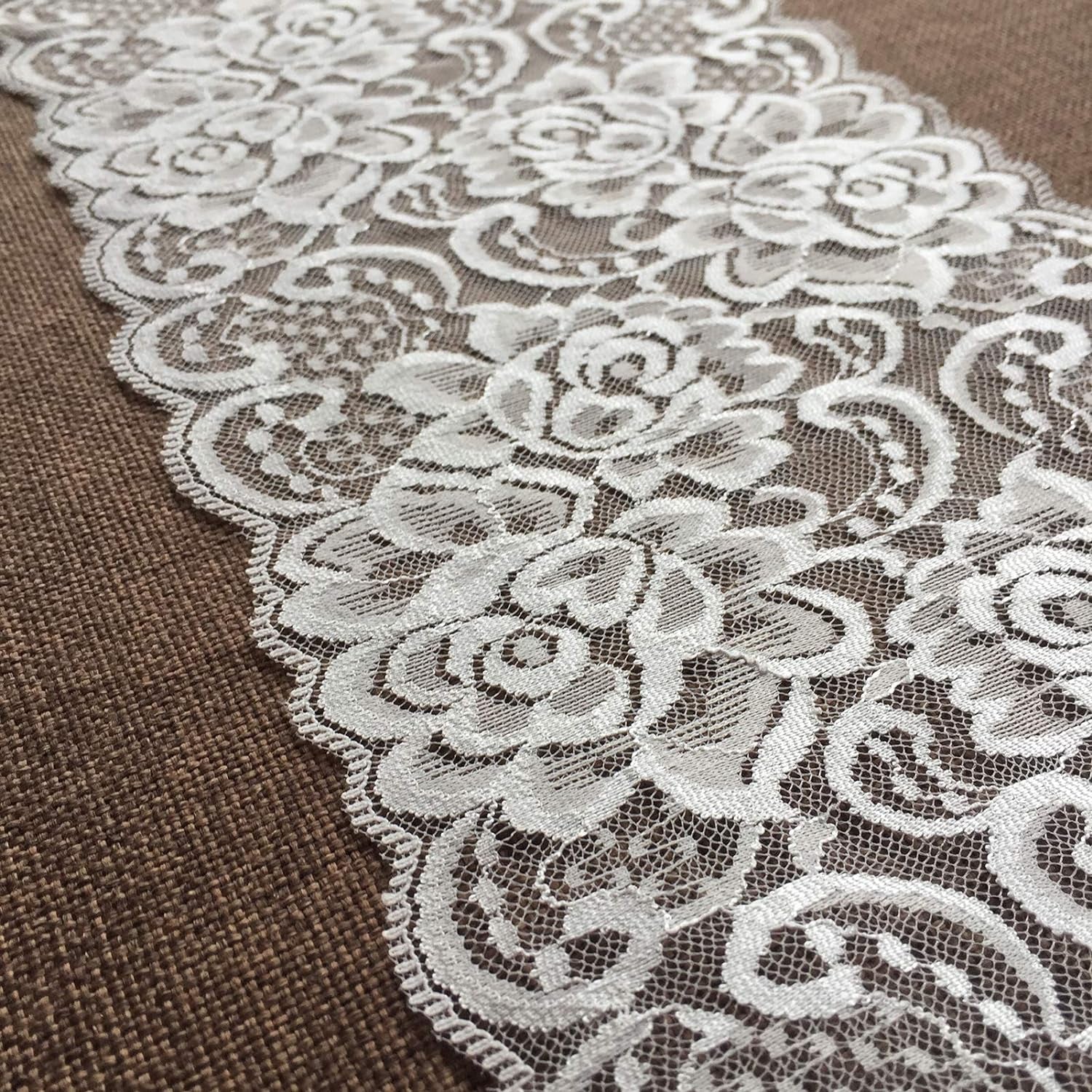 Olive Lace 6 Inches Wide White Stretchy Lace Ribbon Elastic Trim Fabric with Floral Pattern for Bridal Wedding Decorations , Sewing DIY Making and DIY Crafts-5 Yards (910 White)