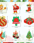 9 Pieces Double Sided Diamond Christmas 5D DIY Painting Keychain Kits Christmas Diamond Ornaments Diamond DIY Key Ring Art Pendant Christmas Tree for DIY Christmas Holiday Decor