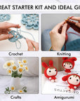 62 Acrylic Yarn Skeins, 2170 Yards Yarn for Knitting and Crochet, Includes 2 Crochet Hooks,2 Weaving Needles,10 Stitch Markers, Perfect Beginner Kit for for Adults Kids