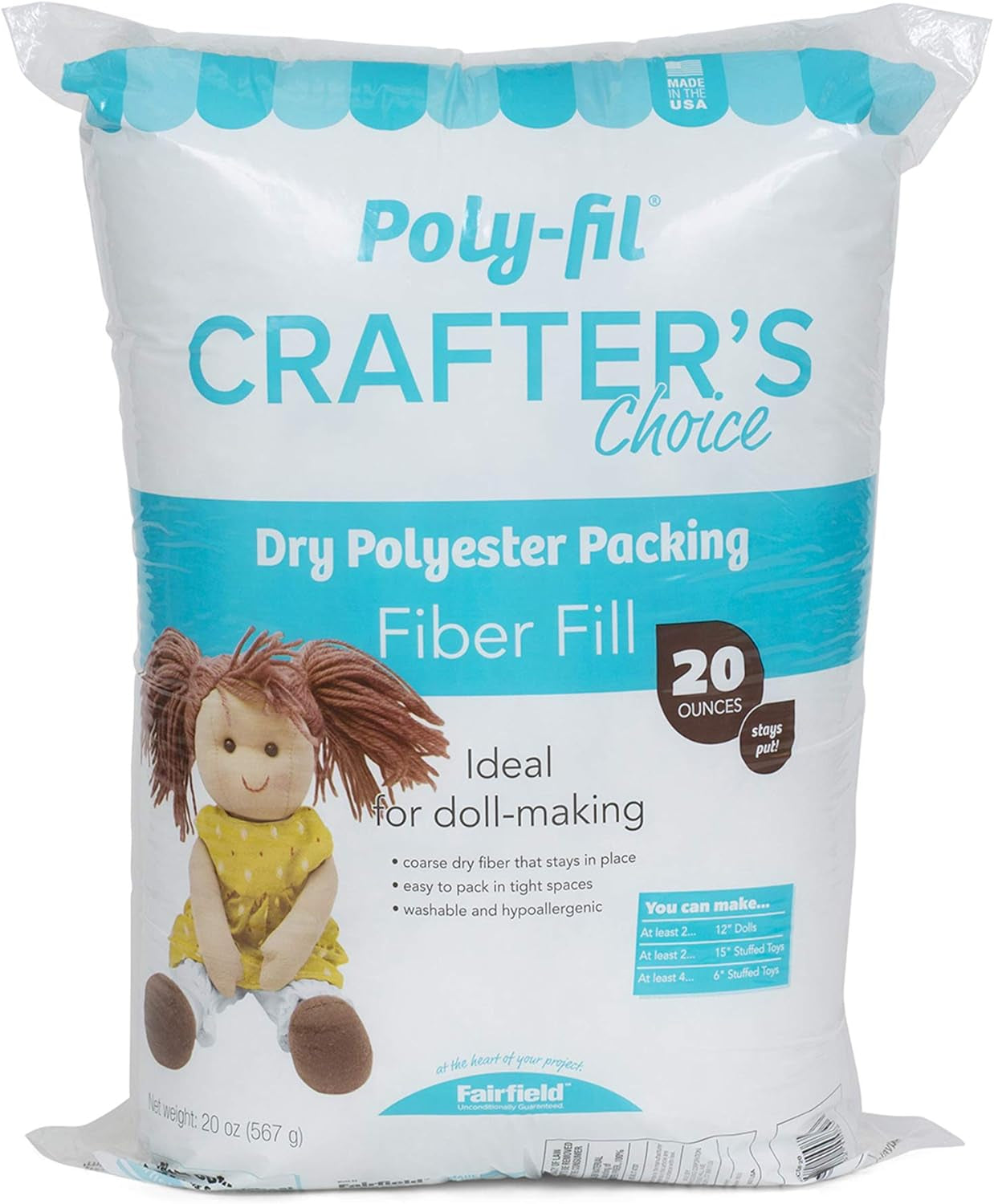 Poly-Fil Crafter’S Choice Packaging Fiber, 10 Ounce (Pack of 1), Blue
