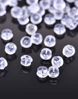 Earring Backs Rubber,50Pcs Soft Clear Earring Backs for Studs,Hypoallergenic Silicone Earrings Backs Replacement for Women(Round)