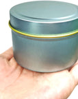 24Pcs 4Oz Candle Tins for DIY Candle, Metal Candle Container Tins for Candle Making Dark Blue Light Blue Champagne Rose Gold Container Tins