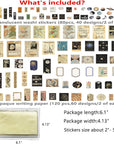 TIYPKE 200Pcs Aesthetic Stickers for Journaling - Vintage Scrapbook Stickers Journaling Supplies Space Moon Stickers Scrapbooking Supplies Paper for Bullet Journals Supplies Kit Junk Journal Planners
