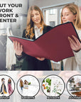 11X17 Art Portfolio Binder with Mounting Paper - (Ruby) Large Portfolio Folder for Artwork Displays 48 Pages, 11 X 17 Presentation Folder with Plastic Sleeves, Portfolio Binder Organizer