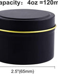 24 Pieces Black Candle Tins 4Oz, Candle Jars,Bulk Candle Containers for Candle Making,Storage Jars,Diy Candle Making (Black)