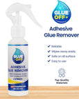 Glue off Adhesive Remover 3.3 Fl. Oz & Scraper with Plastic Razor for Removing Labels (Adhesive Remover & Scraper W/Plastic Razor)