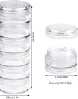 6 Sets 6 Layer Stackable Plastic Containers, 10G/10ML Clear Cosmetic Storage Box round Organizer Jars for Beads, Buttons, Small Jewelry Findings