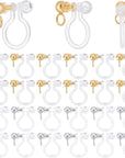 24Pcs Transparent U Type Earring Findings Alloy Invisible Clip on Earring Converter Non-Pierced Earrings Painless Allergy-Free Resin Earring Components for Non Pierced Ears