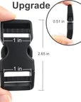 6PCS Plastic Buckles for Straps 1 Inch - Side Release Buckle, Sewing Clips for Dog Collar