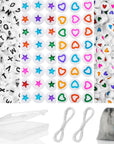 800 PCS Letter Beads for Bracelets, Colorful Alphabet Beads for Jewelry Making with Acrylic round Beads, Heart, Star Charms and 52' Elastic String Thread (Multicolor800)