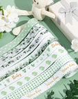 8 Rolls Greenery Baby Shower Ribbon 7/8 Inch Welcome Baby Craft Ribbon Eucalyptus Leaves Print Grosgrain Ribbon for Gift Wrapping Baby Shower Gender Reveal Party Diaper Cake Decor, 40 Yard Total
