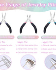Jewelry Pliers Set,  3Pcs Jewelry Making Tools Kit Includes Needle Nose Pliers, round Wire Cutters for Supplies, Wrapping, DIY Crafts, Beading