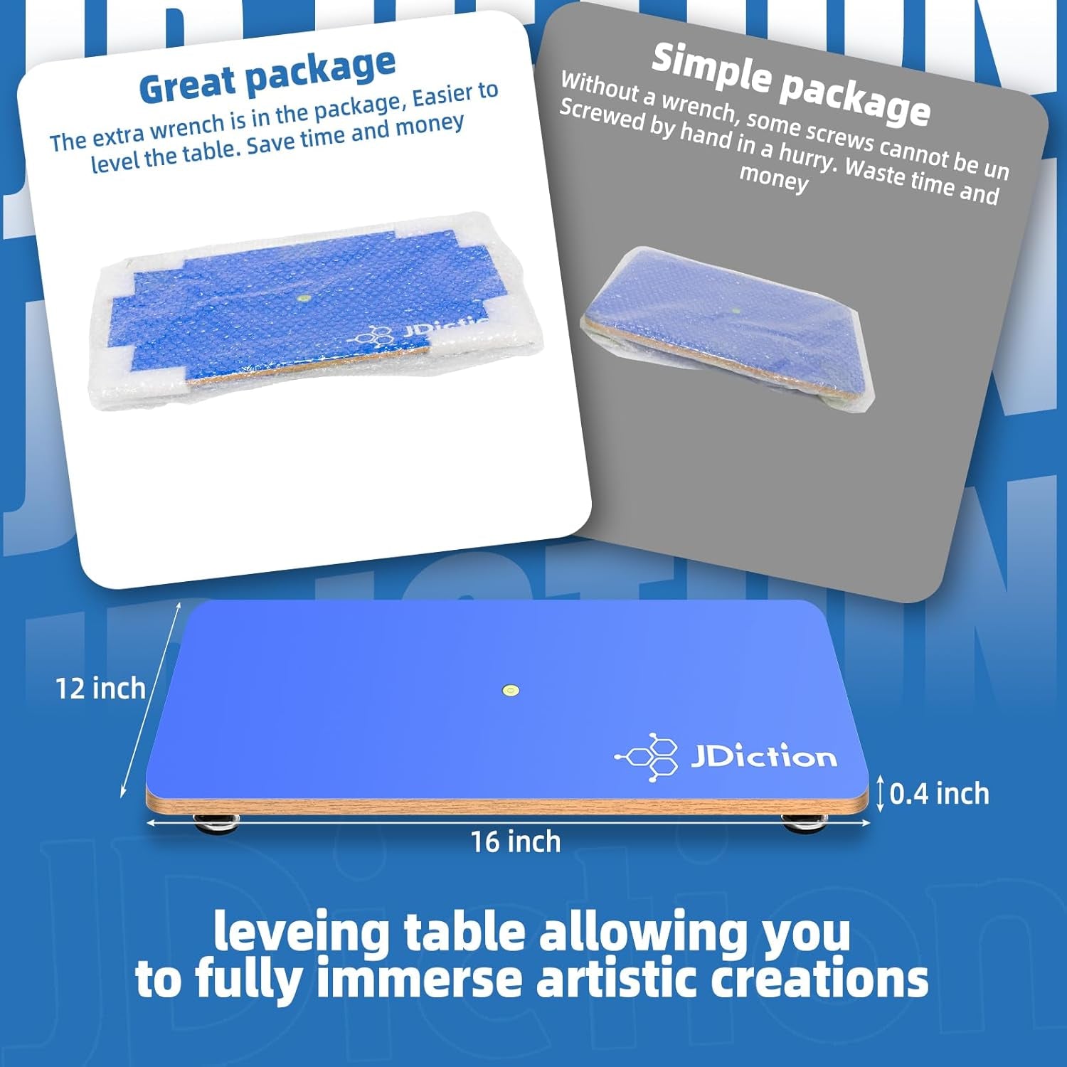 Resin Leveling Table for Epoxy Resin & Art Work,16''X 12'' Adjustable Self Leveling Epoxy Resin Accessories, Resin Supplies, Acrylic Pouring Tool, Multipurpose Resin Leveling Board