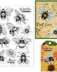 Bee Clear Stamps for DIY Scrapbooking Decor Bee Happy Greetings Transparent Silicone Stamps for Making Cards Photo Album Decor