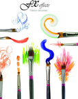 FX Special Effects Paint Brush Set Unique Ribbon, Multi-Line, Angular Dabber Style Professional Artist Paintbrushes for Watercolor, Thinned Acrylics & Oil Paint - Set of 10