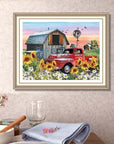 5D DIY Diamond Painting Kits for Adults Kids Farmhouse Full Drill Embroidery Cross Stitch Crystal Rhinestone Paintings Pictures Arts Wall Decor Painting Dots Kits 15.7X11.8 In