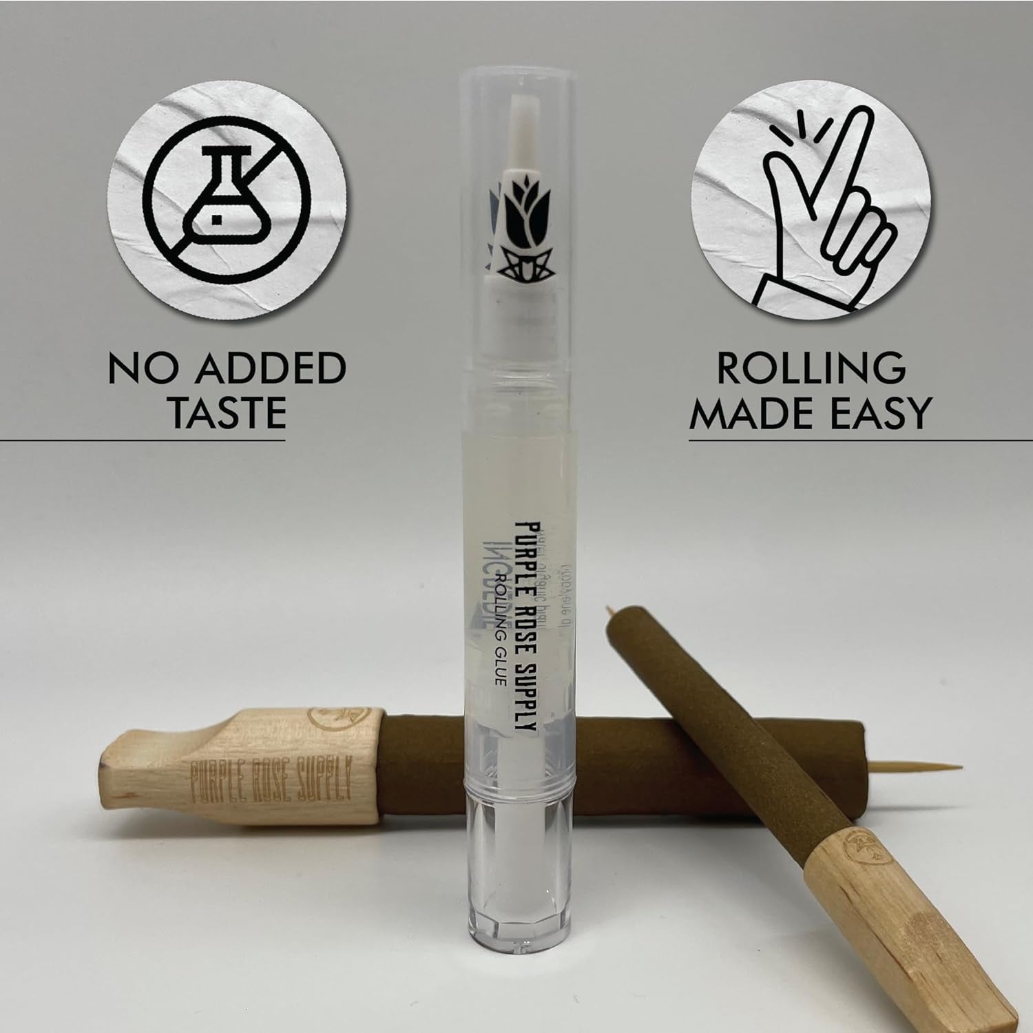 Rolling Glue – 4Ml Glue Pen with Brush Applicator – Natural Plant Cellulose – Spit-Free Rolling Alternative – Glue Stick