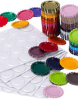 100 Pieces Bottle Caps for Crafts in Double Sides Printed Mixed Colors Flattened and 100 Pack 1 Inch Clear Stickers for Photo Pendant Craft Jewelry Making
