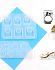 Resin Ring Silicone Mold, 2PCS Resin Casting Mold for Epoxy, Jewelry Mold for DIY Craft Projects, Rings, Necklaces, Earrings, Pendants, Keychains, Multiple Sizes
