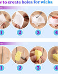 Flower Molds for Candle Making, Flower Candle Making Molds Including 6 PCS Flower Silicone Candle Mold, Silicone Molds for Soy Wax, Beeswax, Candle Making, Resin Craft