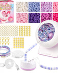 Bead Spinner with Clay Beads, Gift Beading Set for Girls, 2112Pcs Bracelet Making Kit with Electric Bead Spinner for Jewelry Making, Automatic Bracelet Maker for Making Friendship Bracelets