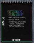 11" X 14" Premium Black Heavyweight Paper Sketch Pad, Pack of 2, 30 Sheets Each, 64Lb (140Gsm) - Spiral Bound Artist Drawing Paper - Colored Pencils, Gel Pens, Oil Pastels