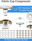 Canvas Snap Kit, Marine Grade Stainless Steel Snaps, Screw Snaps,Boat Cover Snaps, Carpet Snap Kit with Setting Tool for Boat Cover Furniture (Silver-314Pcs)