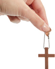 50-Pack Mini Wooden Cross Keychains Bulk for Christian Party Favors, Easter Crafts, Necklace and Bracelet Charms for Jewelry Making (1.2X1.7 In)