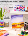 Craft Acrylic Paint Set, Water-Based Acrylic Craft Paint, Matte Finish Artist Paints, Art Supplies for Glass, Wood, Ceramics, Fabrics, Leather
