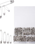 380Pcs,Different Sizes Safety Pins,Clothes Pins ,Sewing Supplies ,Safety Pins for Clothes , Large,Small,Mini,Pins Bulk Assorted Safety Pins,Suitable for Dances, Sarees, Weddings, Etc.