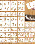 Letter Stencils for Painting on Wood - 40 Pack Alphabet Letter Number Stencil Templates with Signs in Multiple Fonts - Stencils for Crafts Reusable for Chalkboard, Fabric, Wood Signs and More