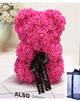 Valentine's Day Gift Rose Bear Eternal Flower Rose Teddy Bear PE Foam Bear 25cm Valentines Day