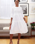 Patterns  Women'S Knee Length Pleated Dress, Sizes 6-14 Sewing Pattern, White