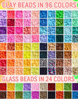 Friendship Bracelet Kit, 16800Pcs, 96 Colors Polymer Clay Beads & 24 Colors Glass Seed Beads, 400 Letters Beads,Bracelet Making Kit for DIY Jewelry Making&Friendship Bracelet Making