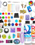 Resin Jewelry Making Starter Kit - Resin Kits for Beginners with Molds and Resin Jewelry Making Supplies - Silicone Casting Mold, Tools Set Clear Epoxy Resin for DIY Jewelry