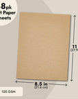 48-Pack Kraft Paper Sheets for Wedding, Brown Cardstock for Party Invitations, Announcements, Drawing, DIY Projects, Arts and Crafts, Letter Size, 120Gsm (8.5 X 11 Inches)