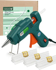 Hot Glue Gun with 30 Glue Sticks, Fast Preheating Hot Melt Gun, Mini Glue Gun Kit for Kids DIY School Craft Projects and Quick Home Repairs, 20W Green