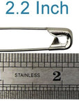 60PCS Large Safety Pins, Durable, Rust-Resistant Nickel Plated Steel Pins Size 4, 2.2Inch /55Mm