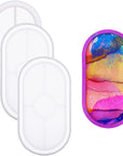 2 Pieces DIY Tray Silicone Resin Mold - Oval Jewelry Making Molds, Clear Epoxy Resin Casting Mold for DIY Jewelry Container Ring Trinket Storage Plate Mould with Resin, Handmade Soap Etc