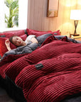 Corduroy Velvet Duvet Bedding Set